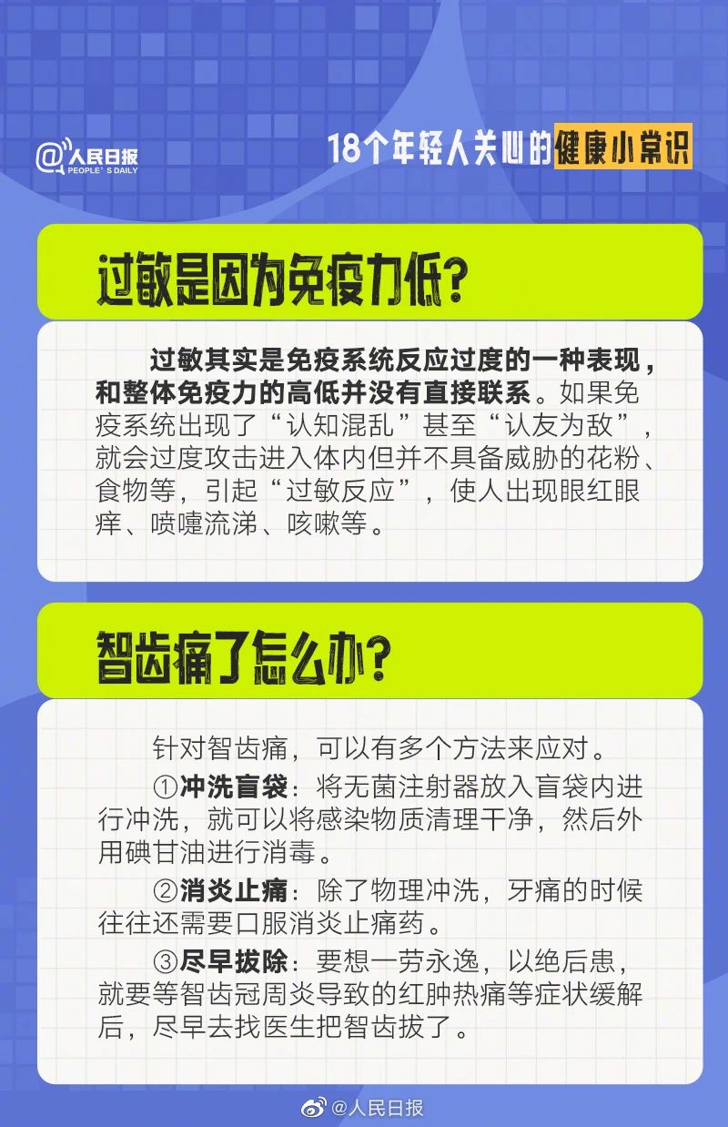 【健康知识】日常健康知识小科普